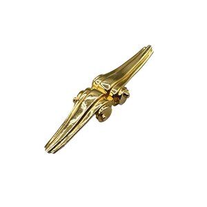 Classic Elegant Gold Tone Brooch Swirl Architectural Element Art Deco Design